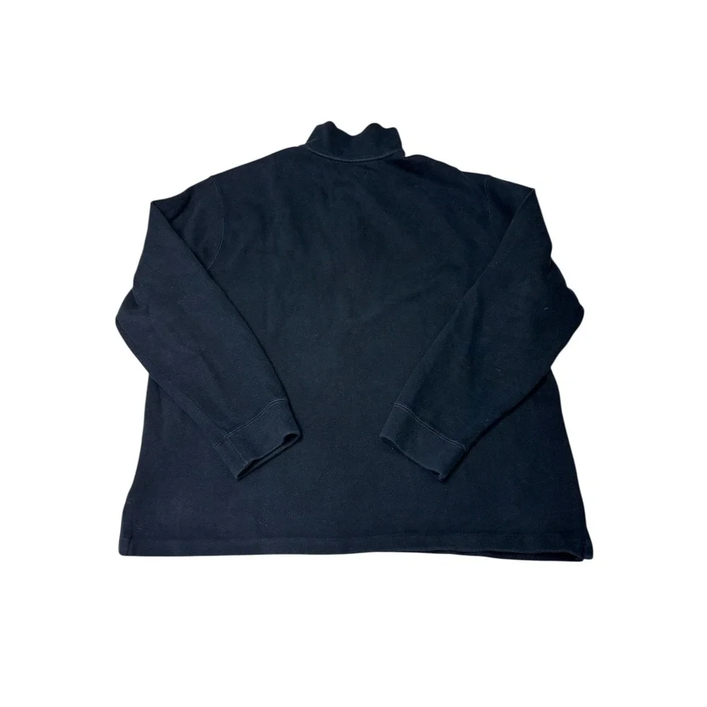 Vtg Polo Ralph‎ Lauren Mens Navy Blue 1/4 Zip Long Sleeve Cotton Sweater Size XL